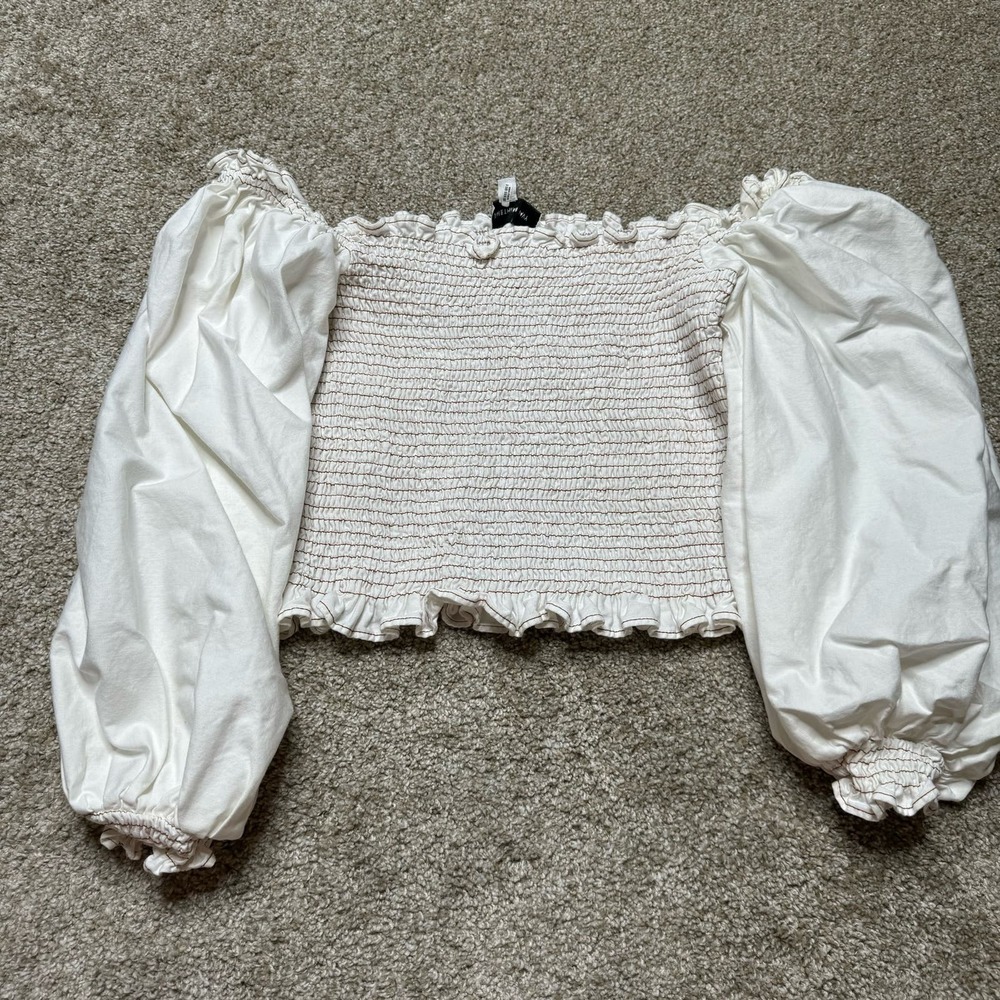 Something Navy Smocked Cotton Top - Picture 3 of 6